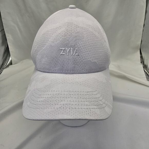 ZYIA Accessories - Zyia Active Embroidered Mesh‎ Fitted Hat Womens OS White Camo Polyester Workout